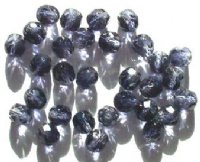 25 8mm Faceted Two Tone Amethyst Grey Firepolish Beads